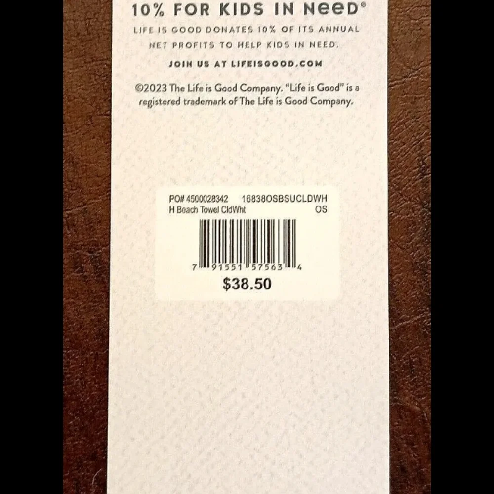 Life Is Good Tropical Palms Scene Giant Beach Towel 38 x 65" New NOS Tags 2023 - Picture 4 of 8